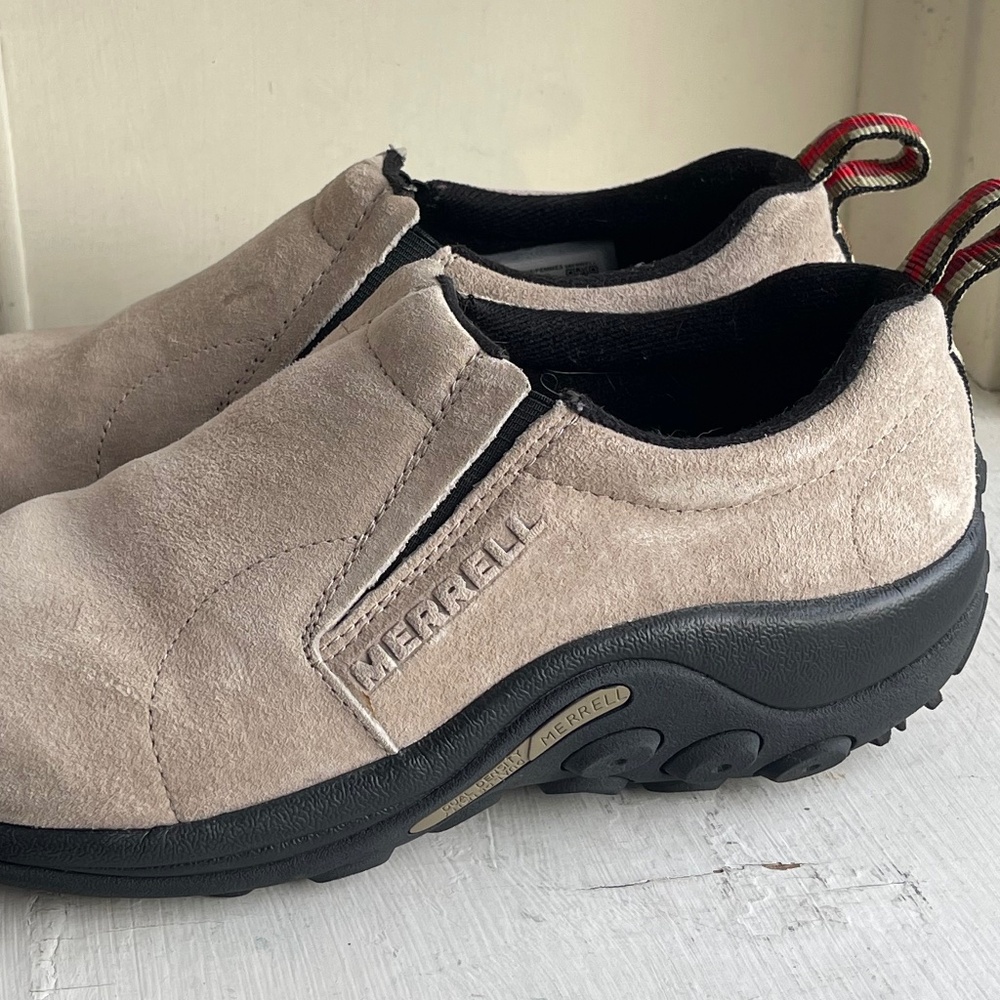 Merrell's Taupe Suede slip-ons